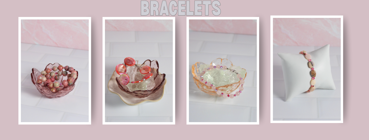 Pink stone bracelets